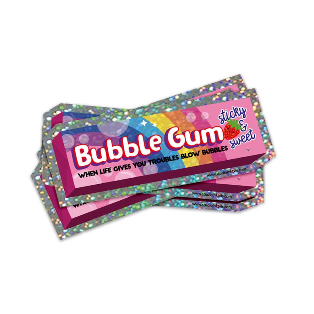 Glittrande klistermärke Bubblegum