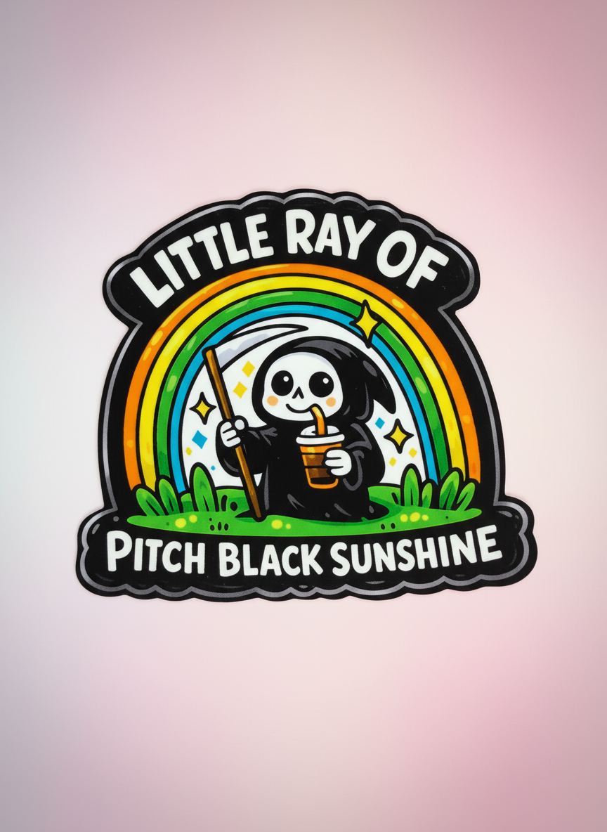 Klistermärke "Little ray of pitch black sunshine" - Pink Panda Style product photo