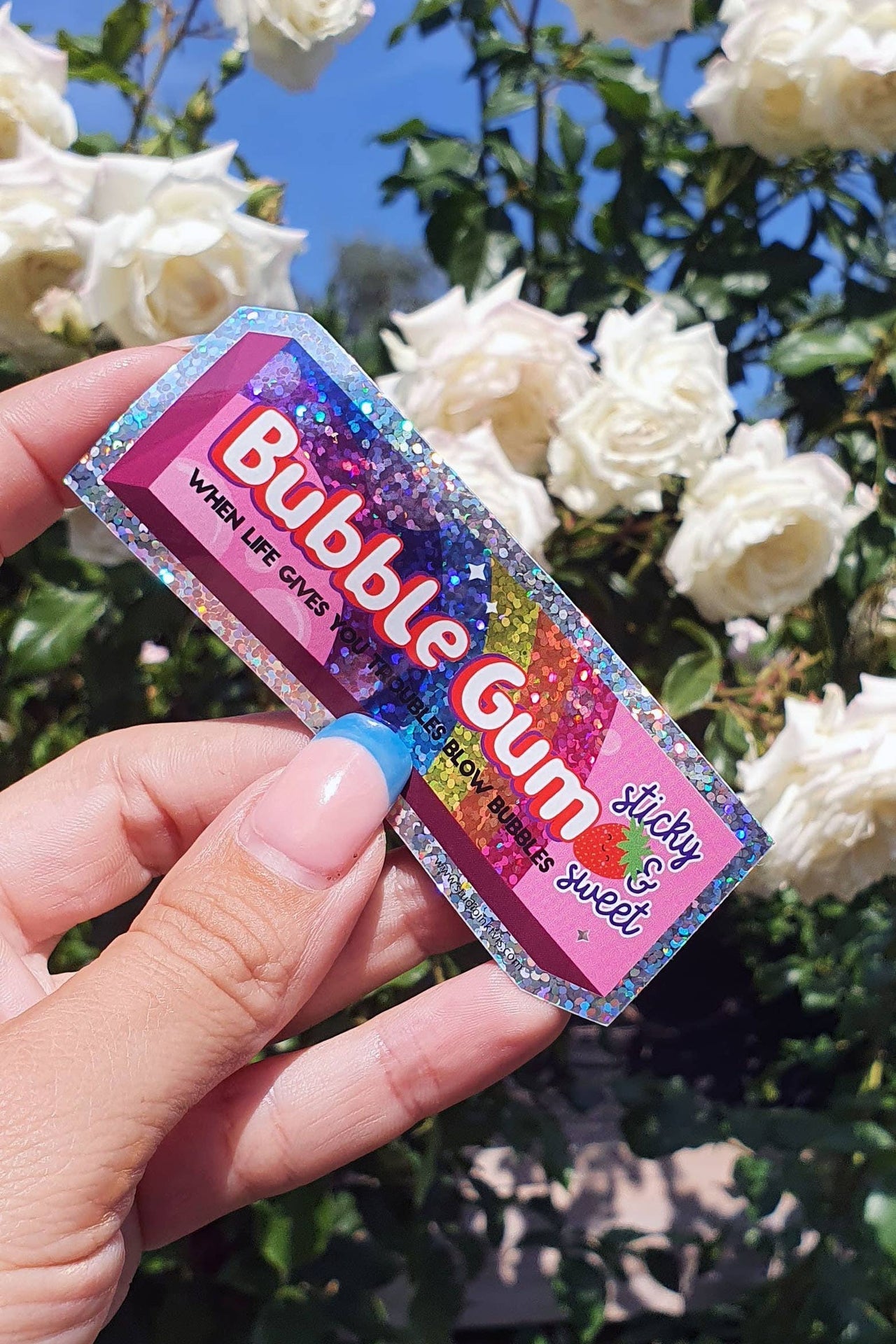 Glittrande klistermärke Bubblegum