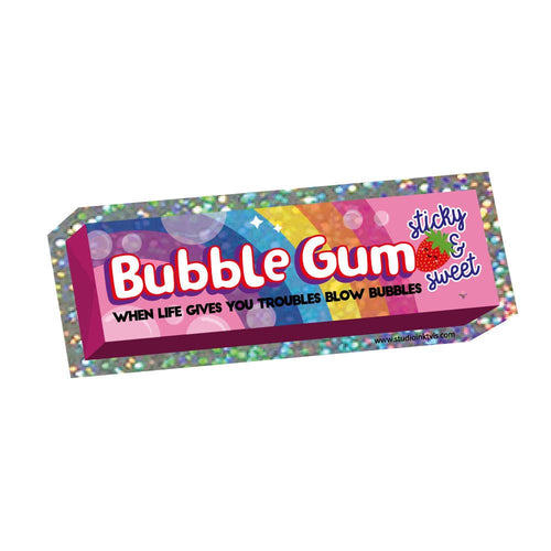 Glittrande klistermärke Bubblegum