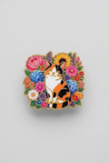 Pin - Katt med blommor (fläckig)