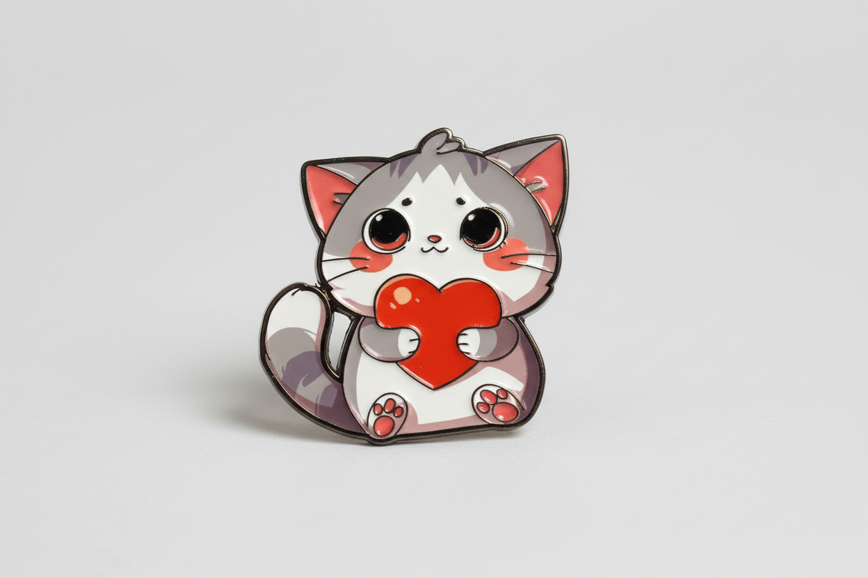 Pin - Katt med hjärta