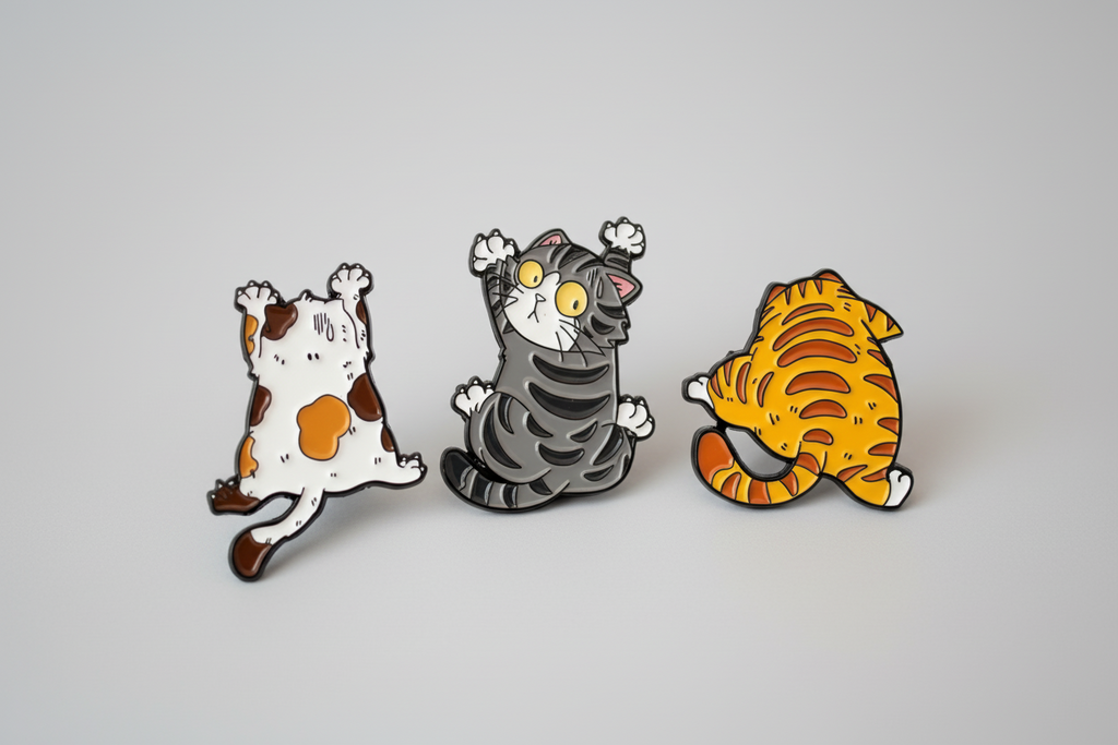 Pin - Grå katt (hängande)