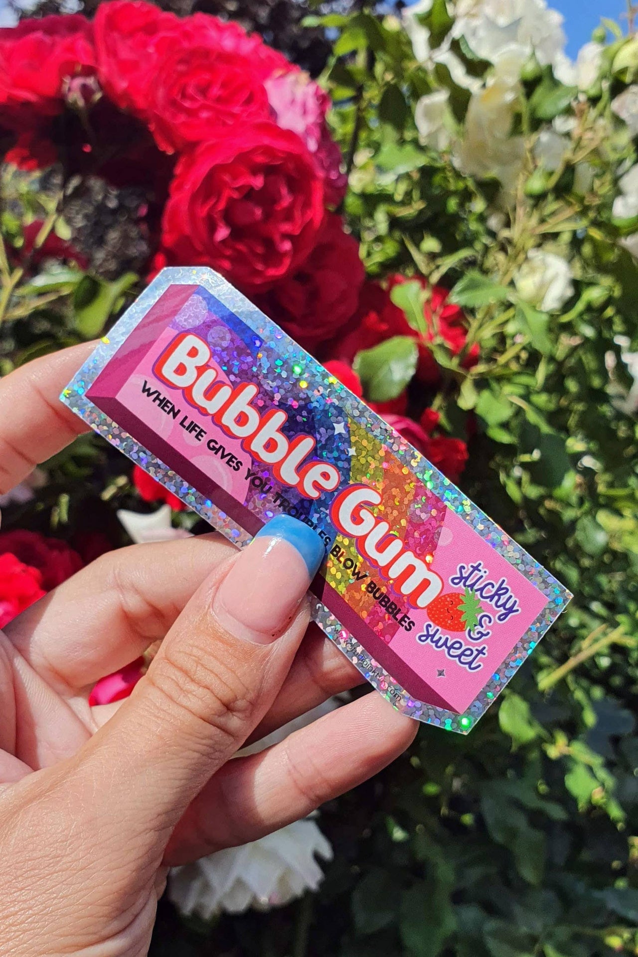 Glittrande klistermärke Bubblegum