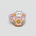 Pin - Katt i Tea kopp (Rosa)